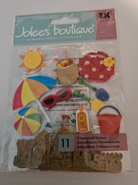 JOLEE'S BOUTIQUE DIMENSIONAL SAND CASTLE BEACH SCRAPBOOKING VACATION STICKERS